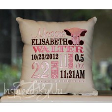 Baby Elephant - Birth Announcement Pillow